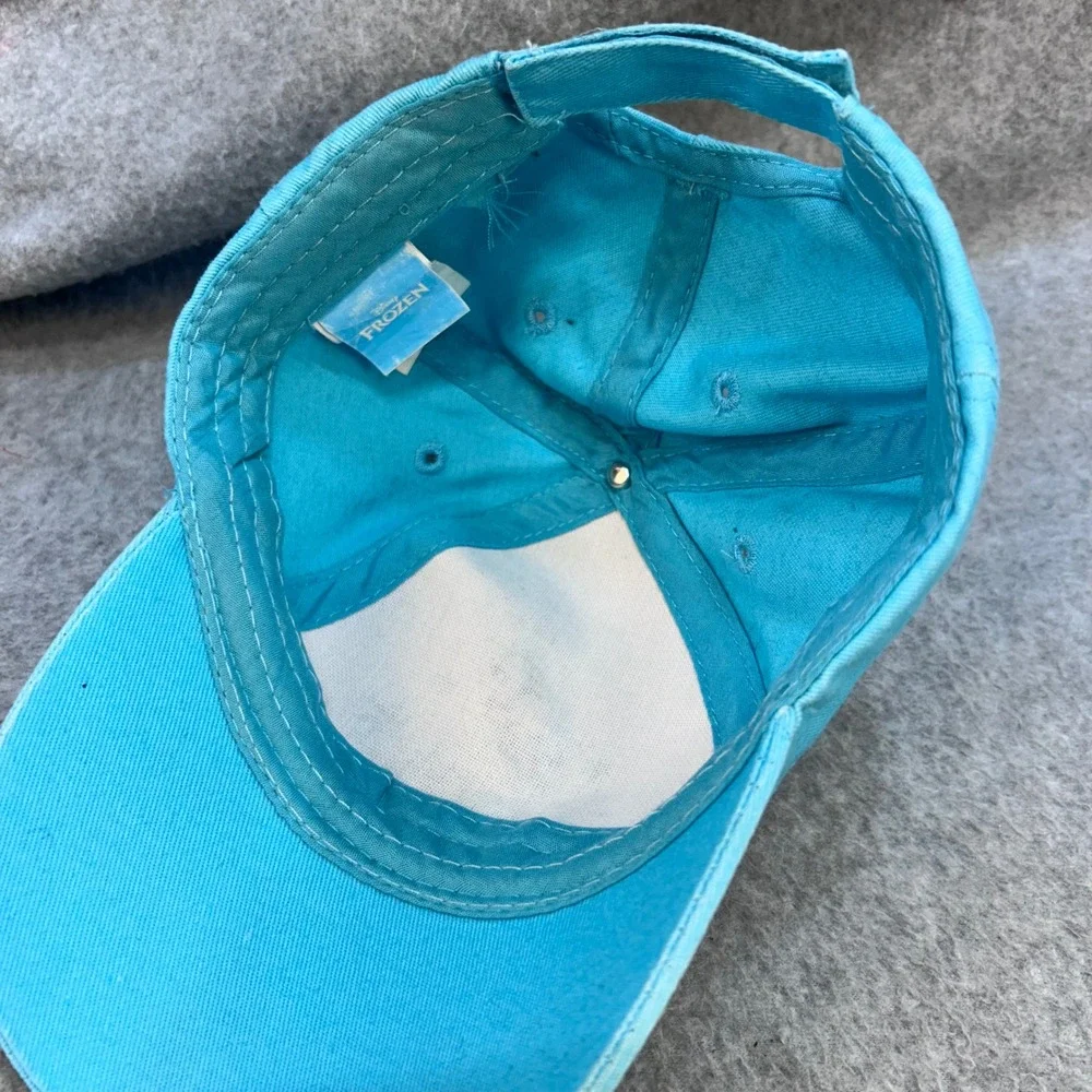 Elsa Disney Frozen Kids Blue Disney Baseball Cap Hat Glitter Snowflakes OSFM